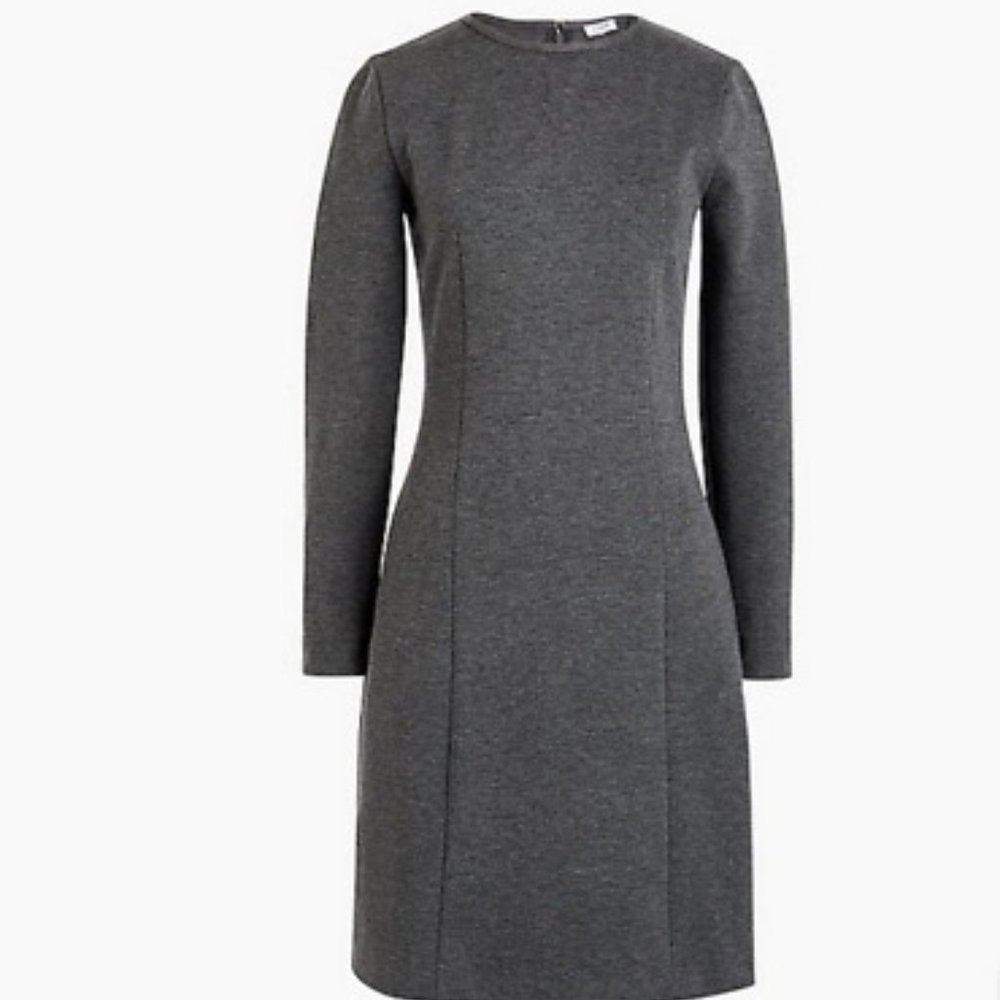 J.Crew Factory Long-Sleeve Stretch Ponte Sheath Dress, Size 2